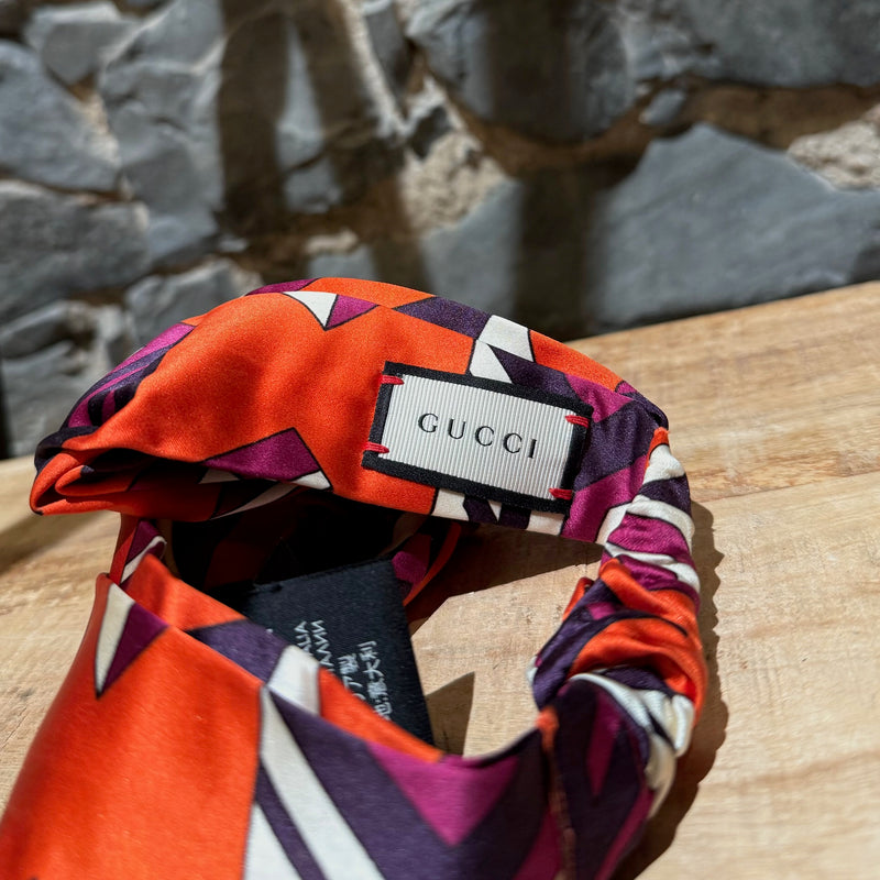 Bandeau en soie orange G Cube de Gucci