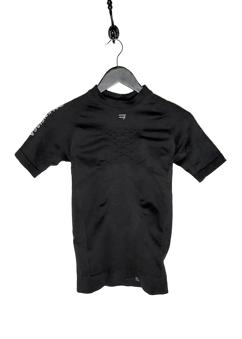 Balenciaga 2023 Black Logo Ruched Biker T-shirt