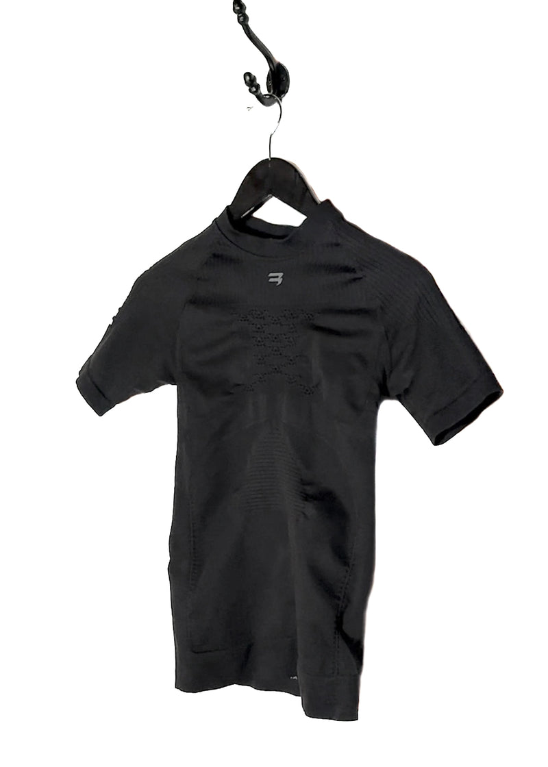 Balenciaga 2023 Black Logo Ruched Biker T-shirt