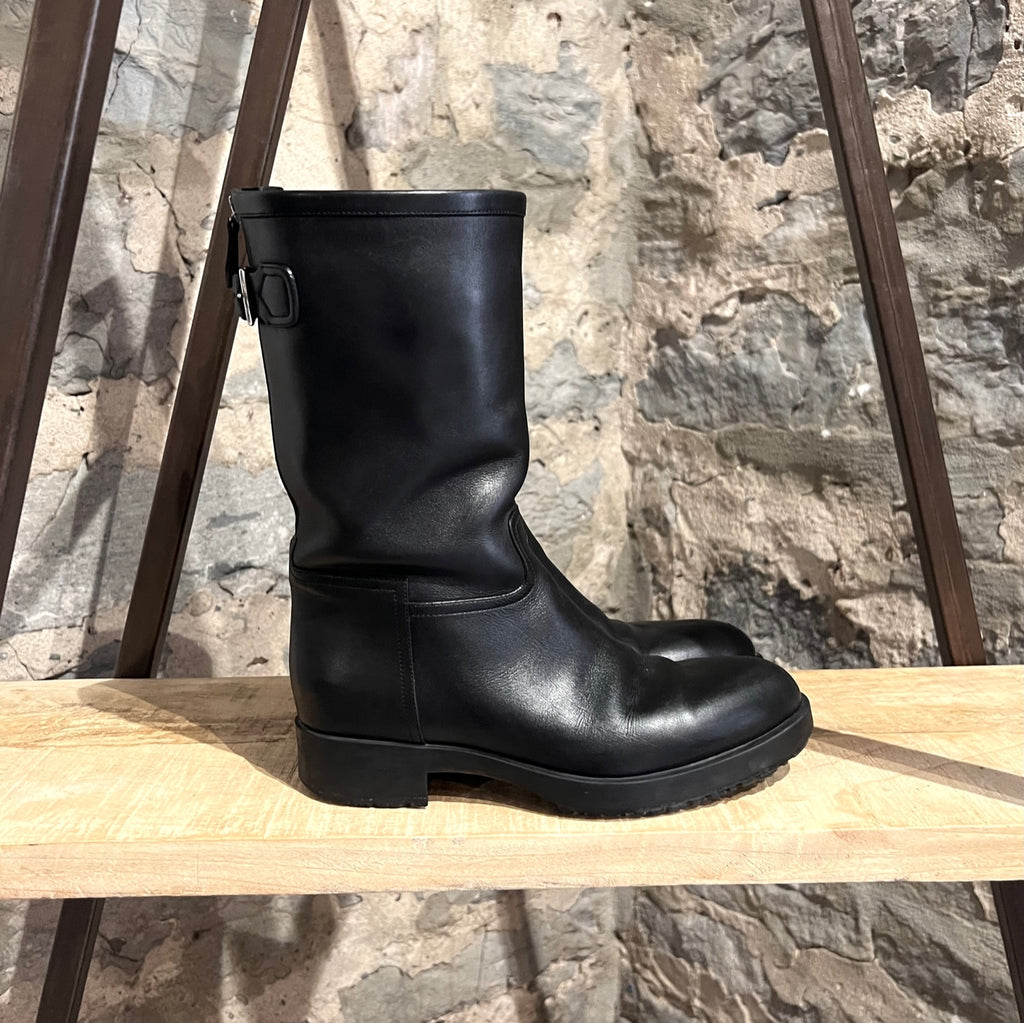 Hermès Black Calfskin Leather Jeep Boots
