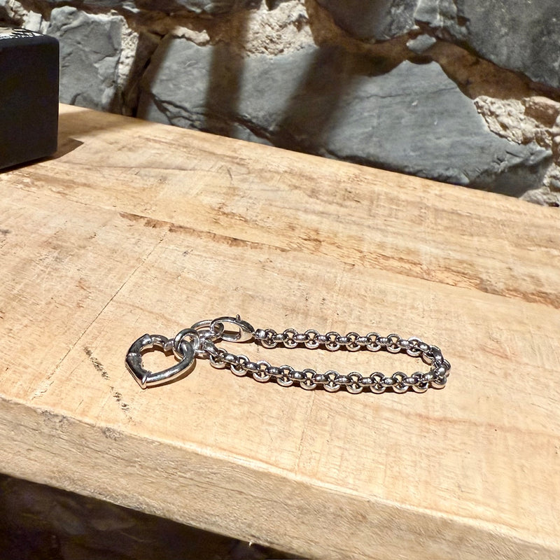 Bracelet Chaîne en Argent 925 Gucci avec Breloque Coeur Bamboo