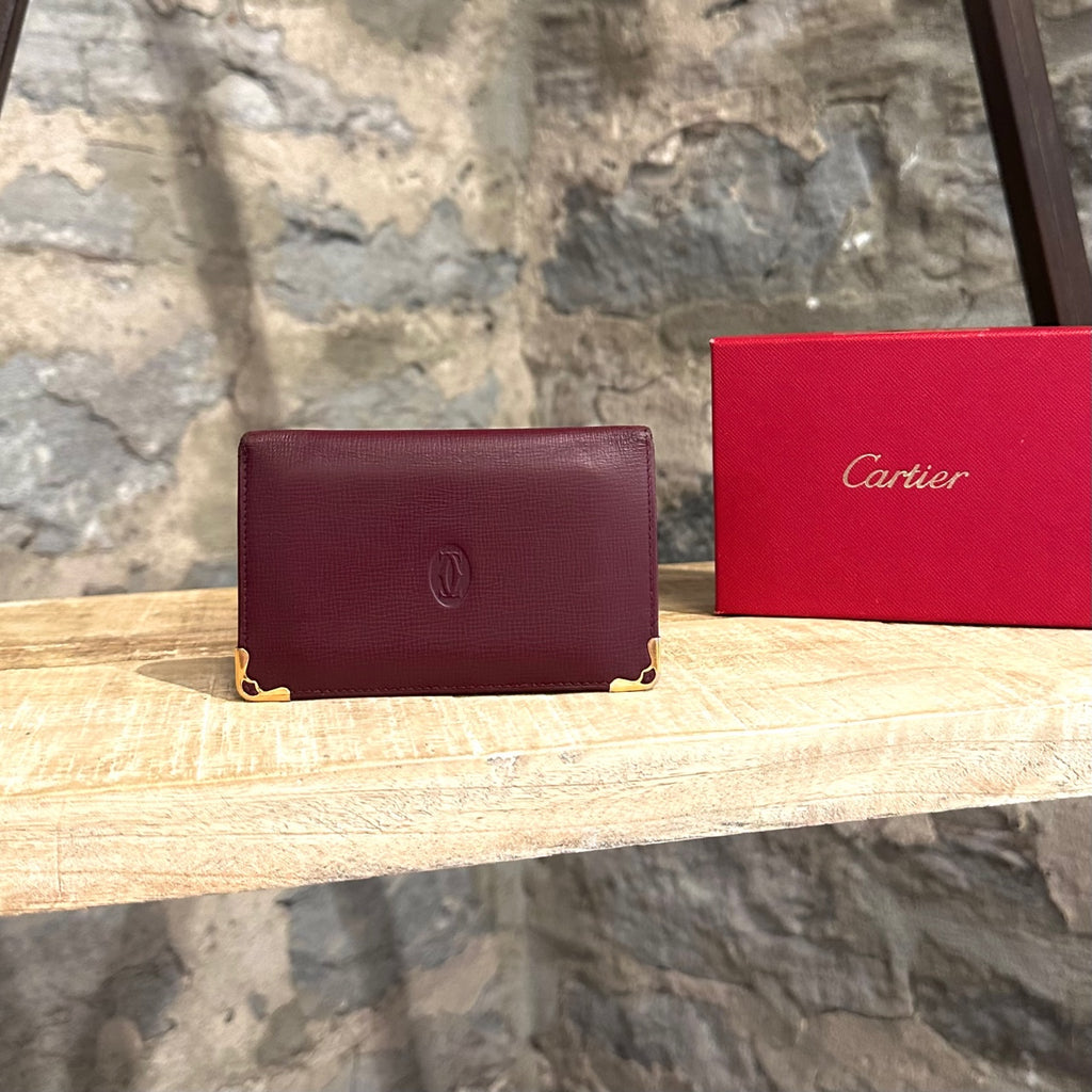 Cartier Must Burgundy Calf Leather Bifold Wallet