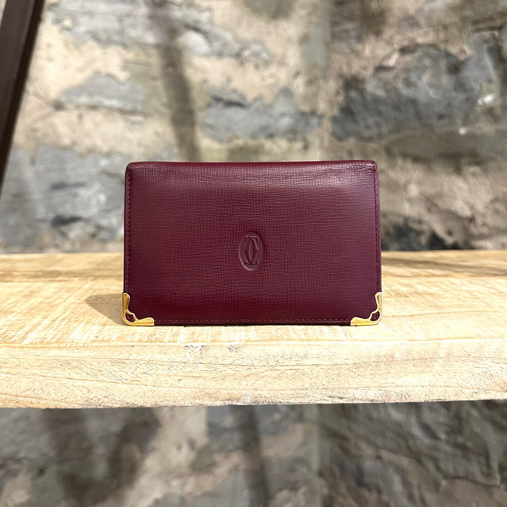 Cartier Must Burgundy Calf Leather Bifold Wallet