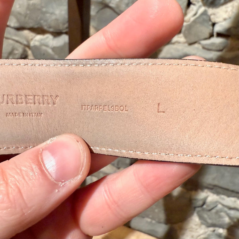 Burberry TB Brown Leather Logo 35mm Belt