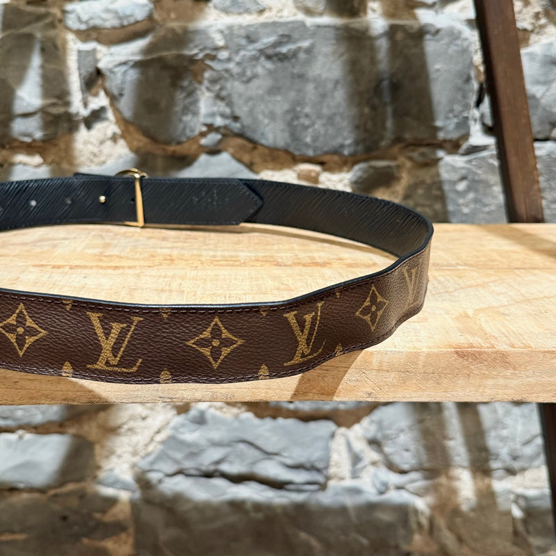 Louis Vuitton Black Epi Monogram Reversible LV Circle 35mm Belt