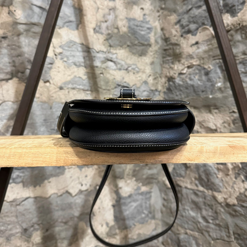 Chloé Black Leather Darryl Small Crossbody Saddle Bag