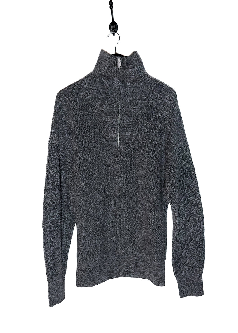 Isabel Marant Melange Grey Benny Half Zip Knit Sweater