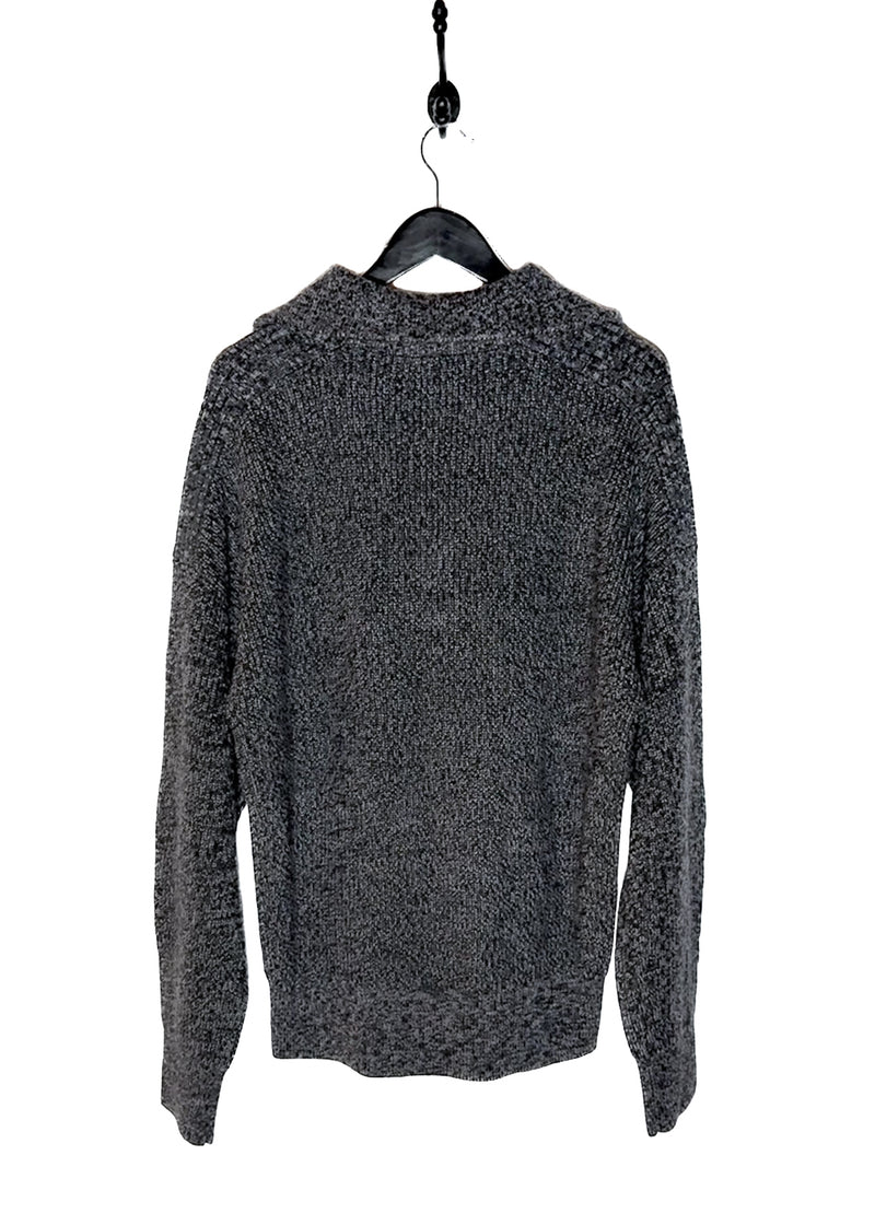 Isabel Marant Melange Grey Benny Half Zip Knit Sweater