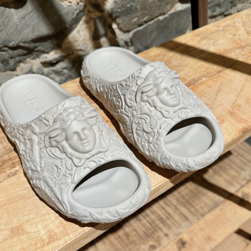 Versace Grey Barocco Medusa Dimension Pool Slides