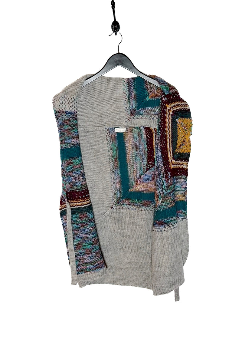 Dries Van Noten FW 2008 Runway Grey Multicolour Wrap Knit Vest