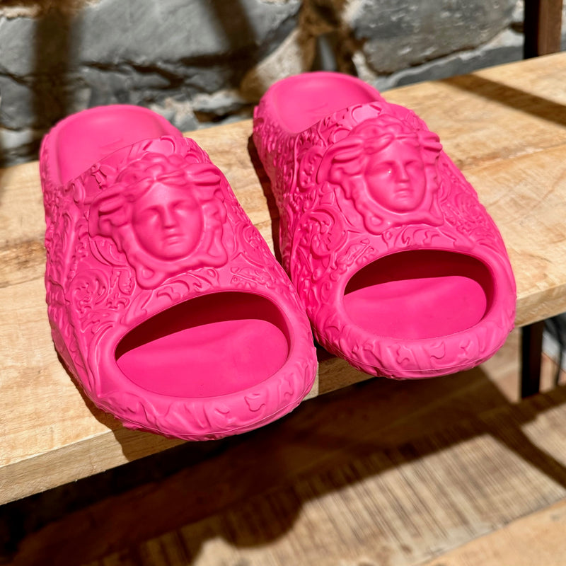 Versace Pink Barocco Medusa Dimension Pool Slides