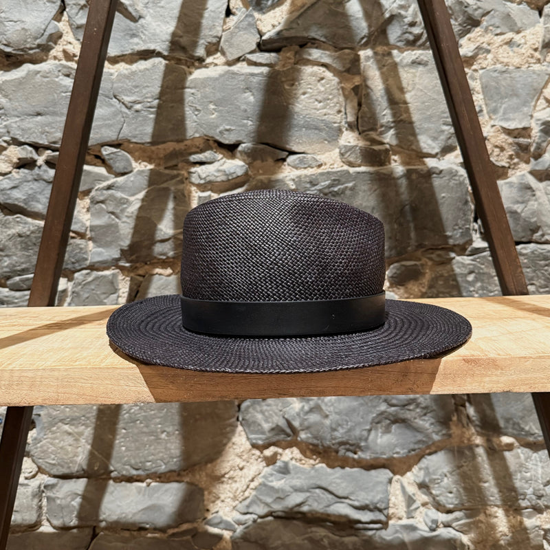 Valentino Vlogo Signature Black Straw Fedora Hat