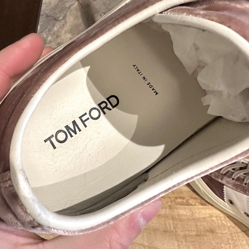 Tom Ford Pink Velvet Cambridge Low-top Sneakers
