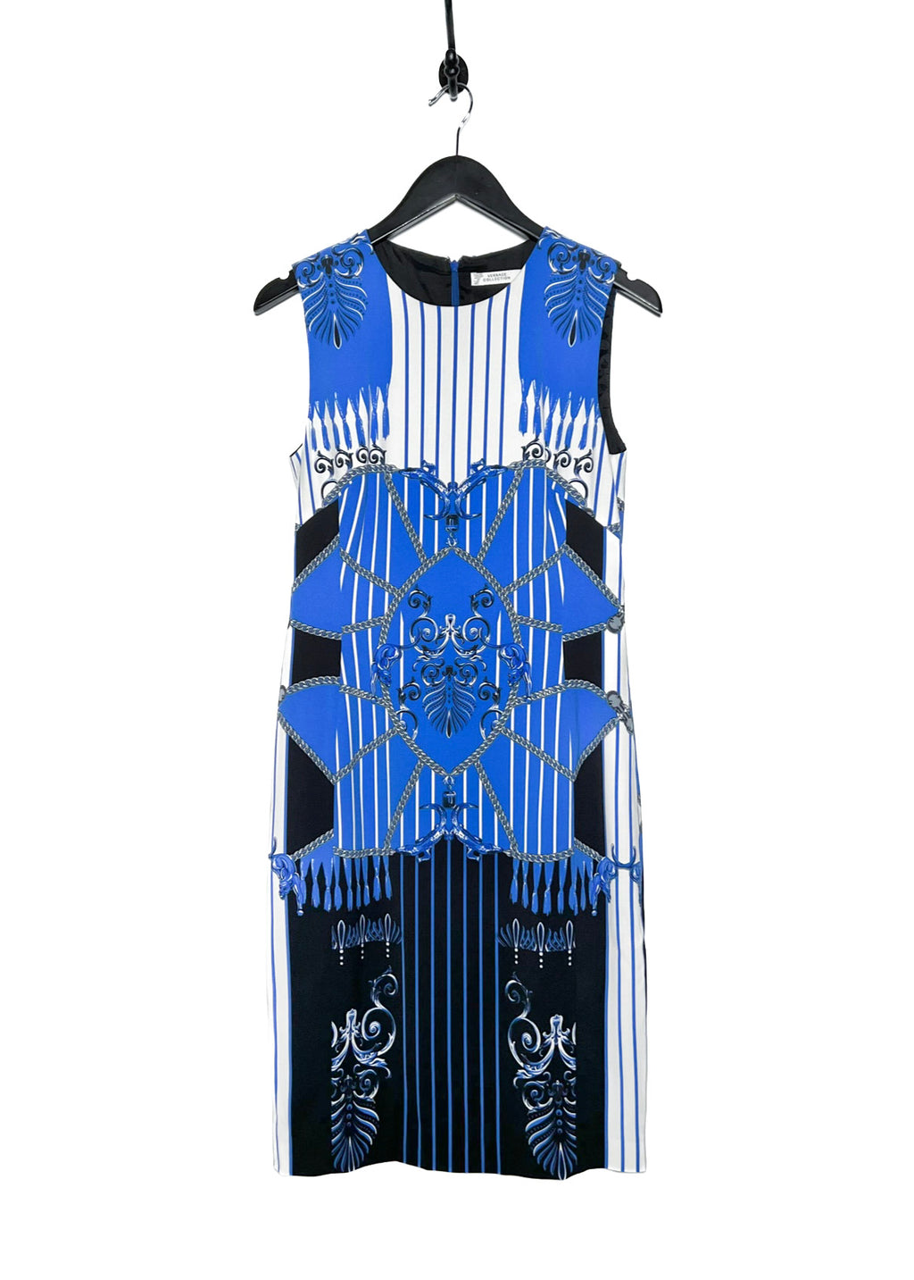 Versace Collection Cobalt Blue Printed Mini Dress