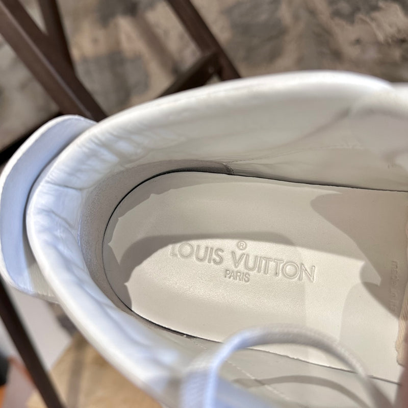 Baskets mi-hautes Louis Vuitton Fuselage V en cuir blanc et suède