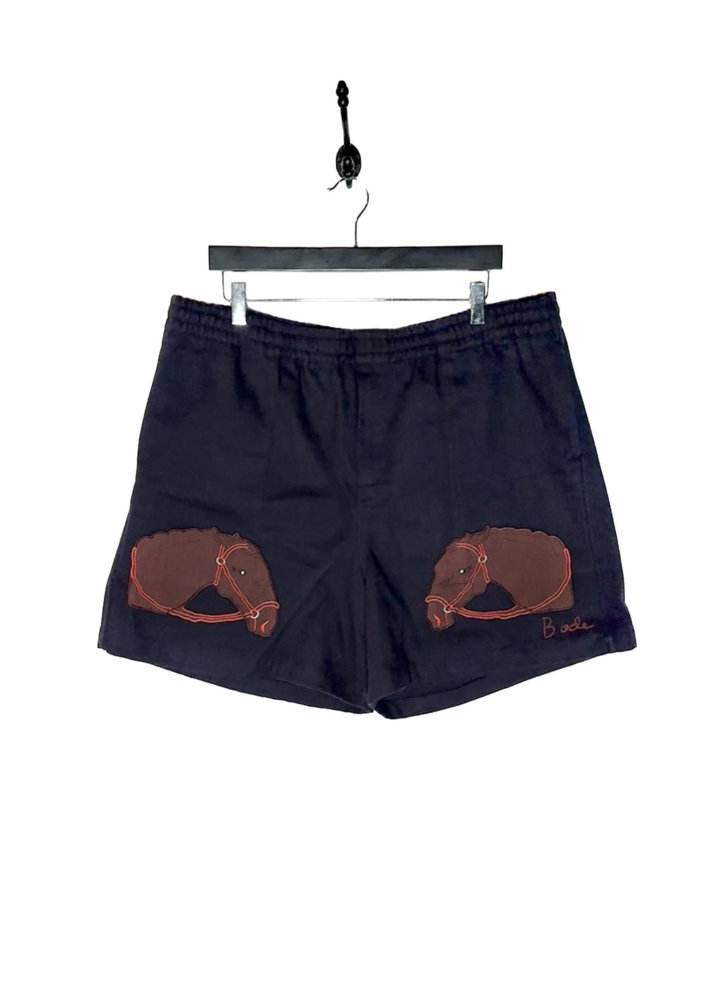 Bode Pony Appliqué Navy Blue Shorts