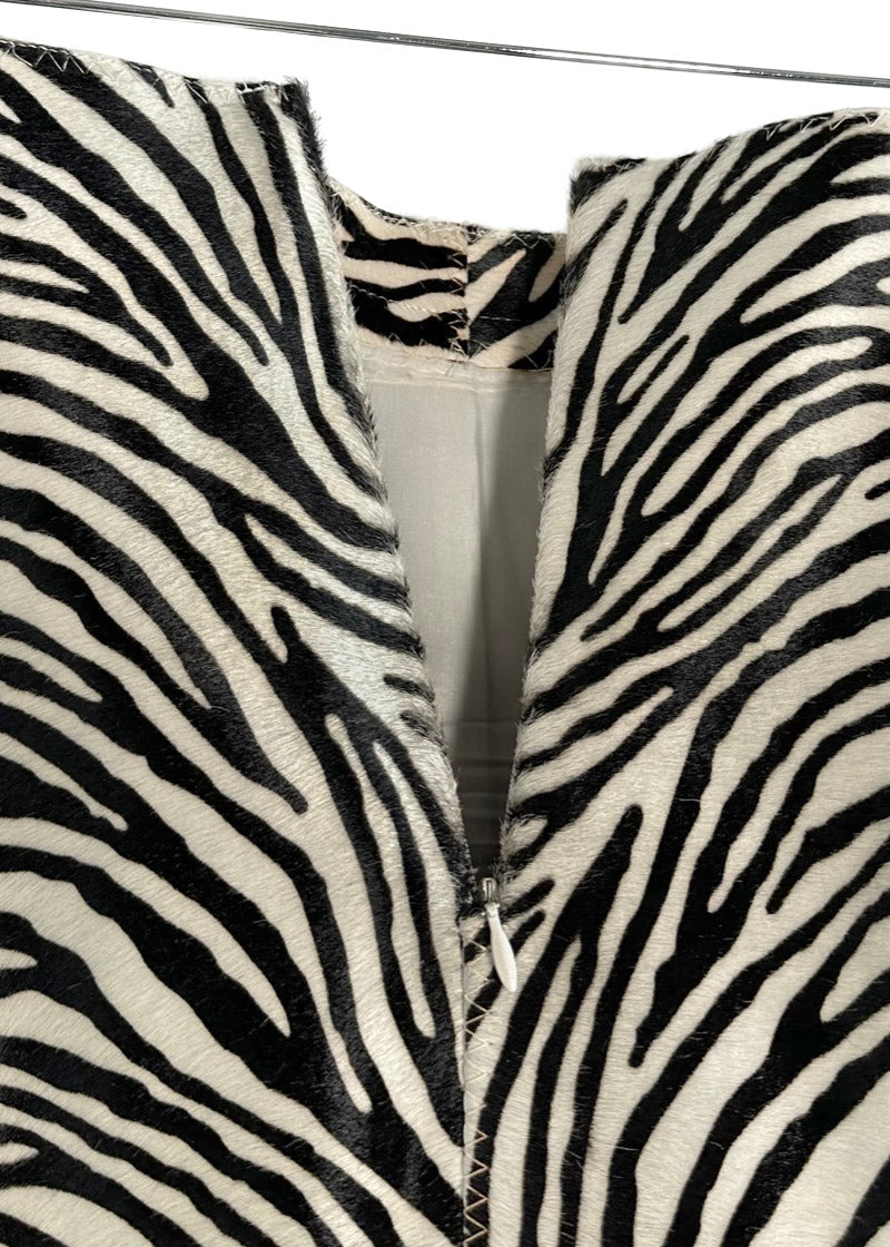 Marni Vintage Zebra Print Calf Hair A-line Skirt