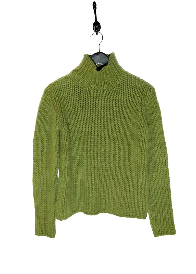 Pull Lanvin à col roulé en laine et angora vert