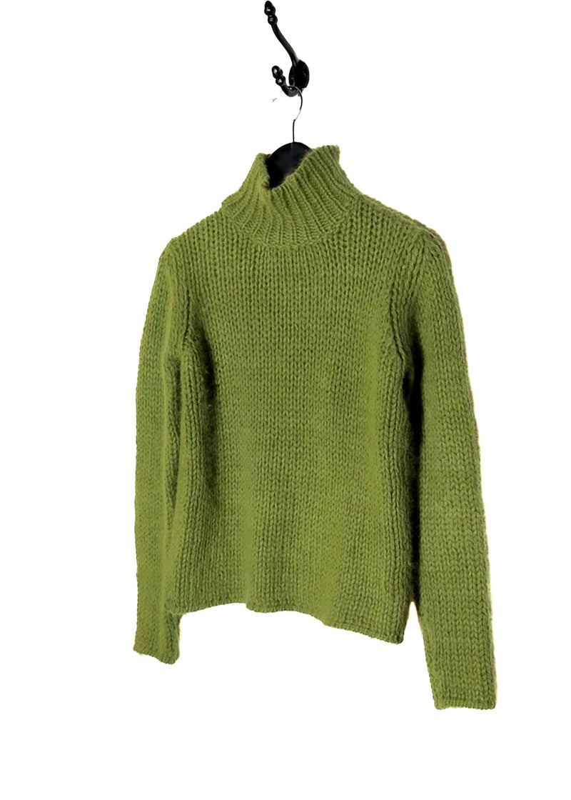 Pull Lanvin à col roulé en laine et angora vert