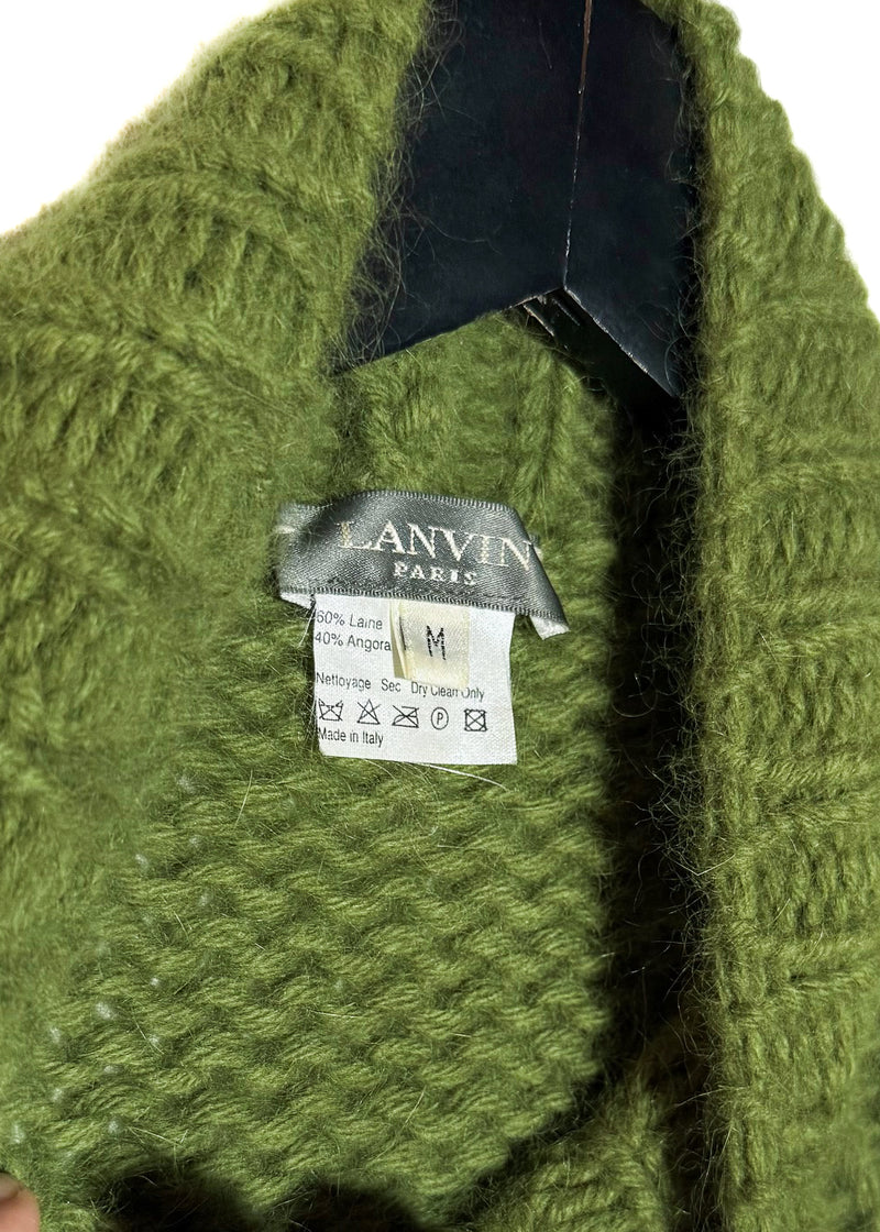 Pull Lanvin à col roulé en laine et angora vert