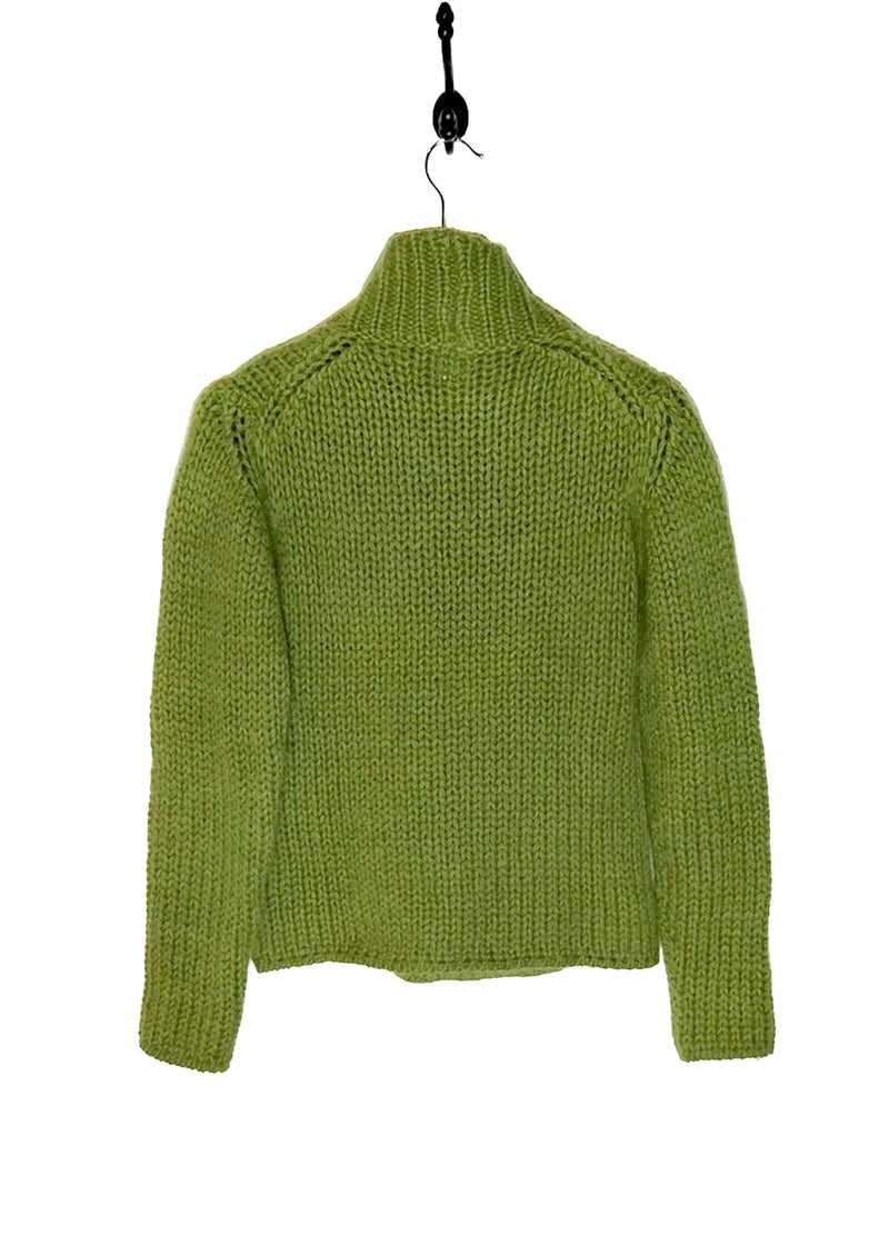 Pull Lanvin à col roulé en laine et angora vert