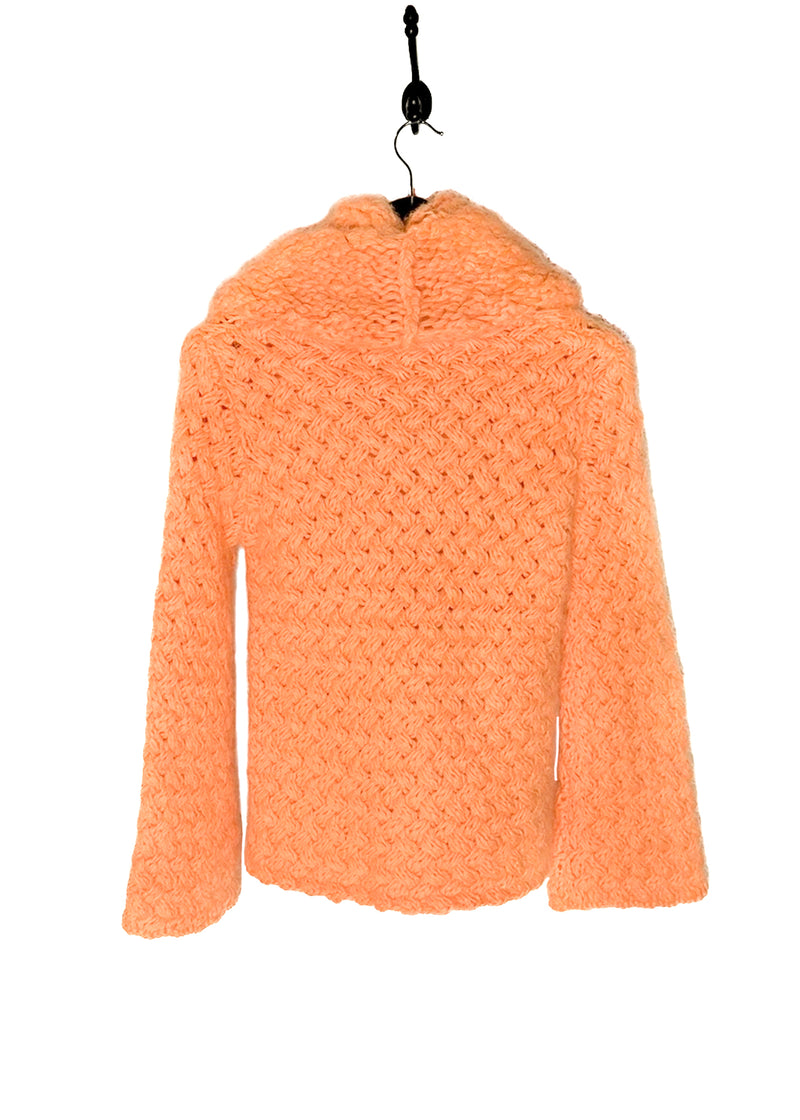 Pull Lanvin à Col Roulé Oversize en Laine et Angora Orange