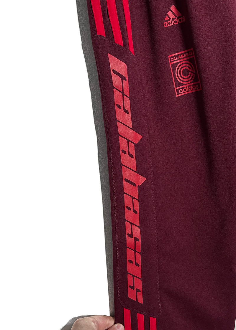 Pantalon de survêtement Adidas bordeaux Calabasas Logo avec rayures