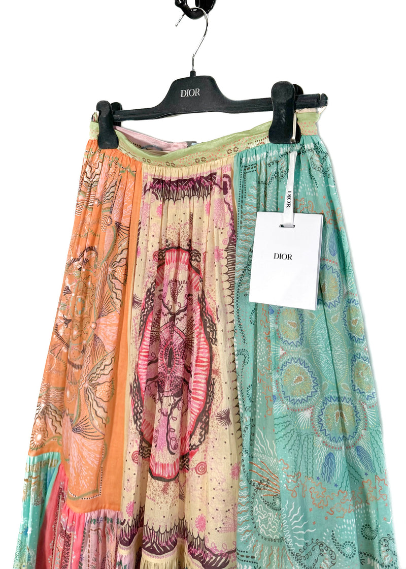 Christian Dior Bohemian Patchwork Multicolour Paisley Skirt
