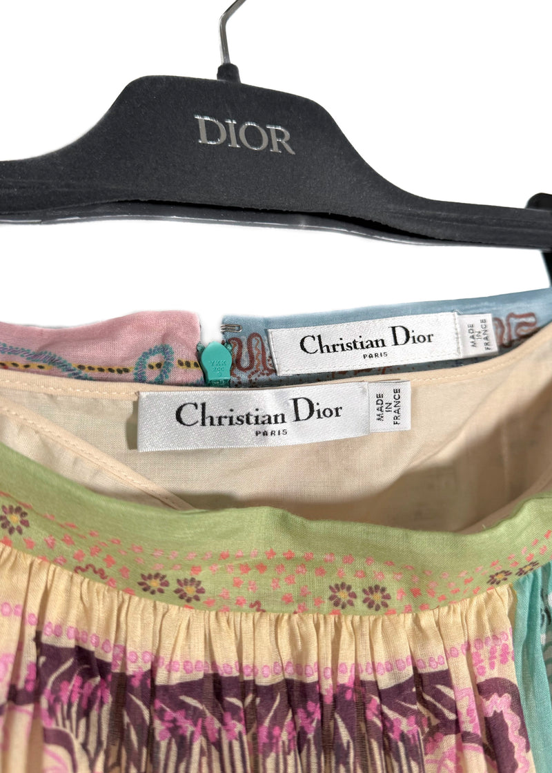 Jupe Paisley multicolore bohème patchwork Christian Dior