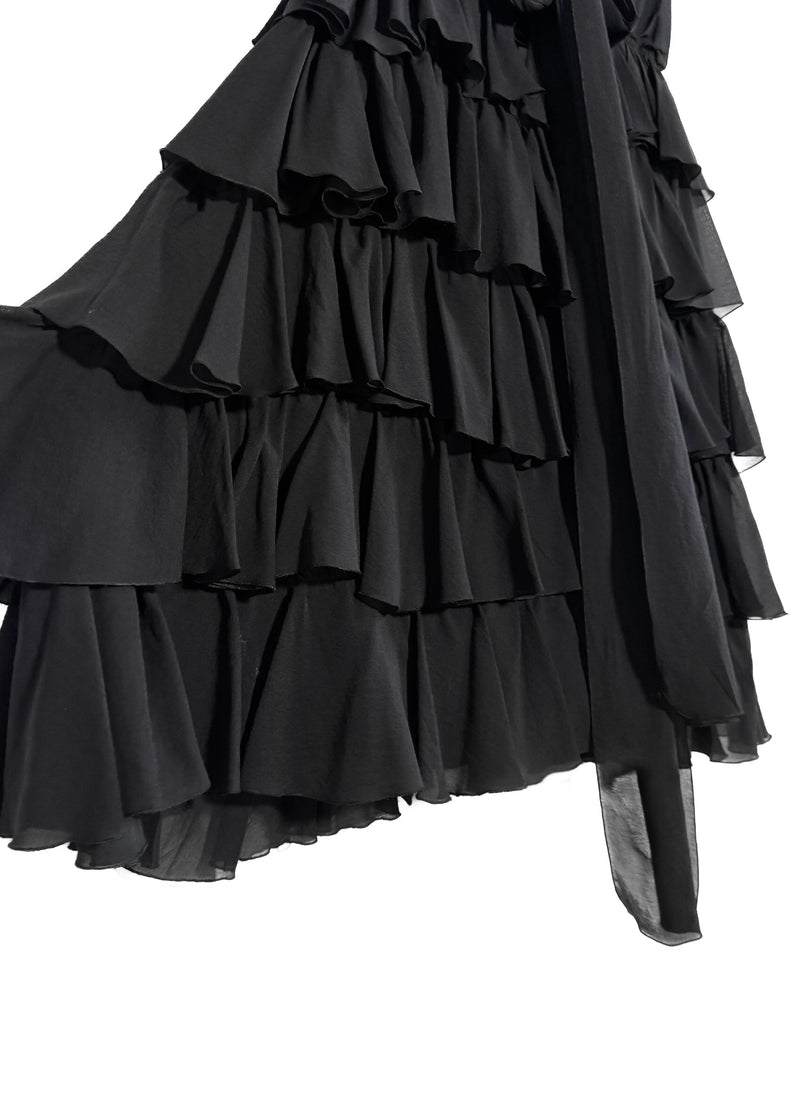 Mini-robe noire à volants Just Cavalli