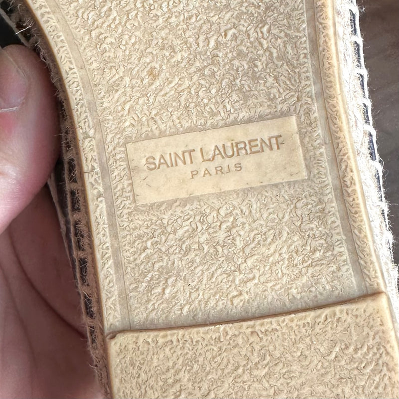 Saint Laurent Black Leather Star Appliqué Espadrilles