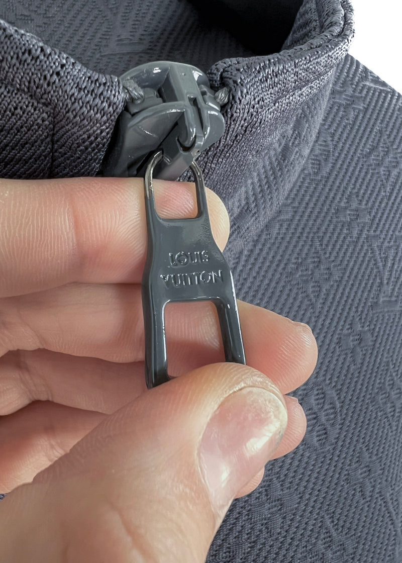 Veste de survêtement zippée en jacquard monogramme gris Louis Vuitton 2020