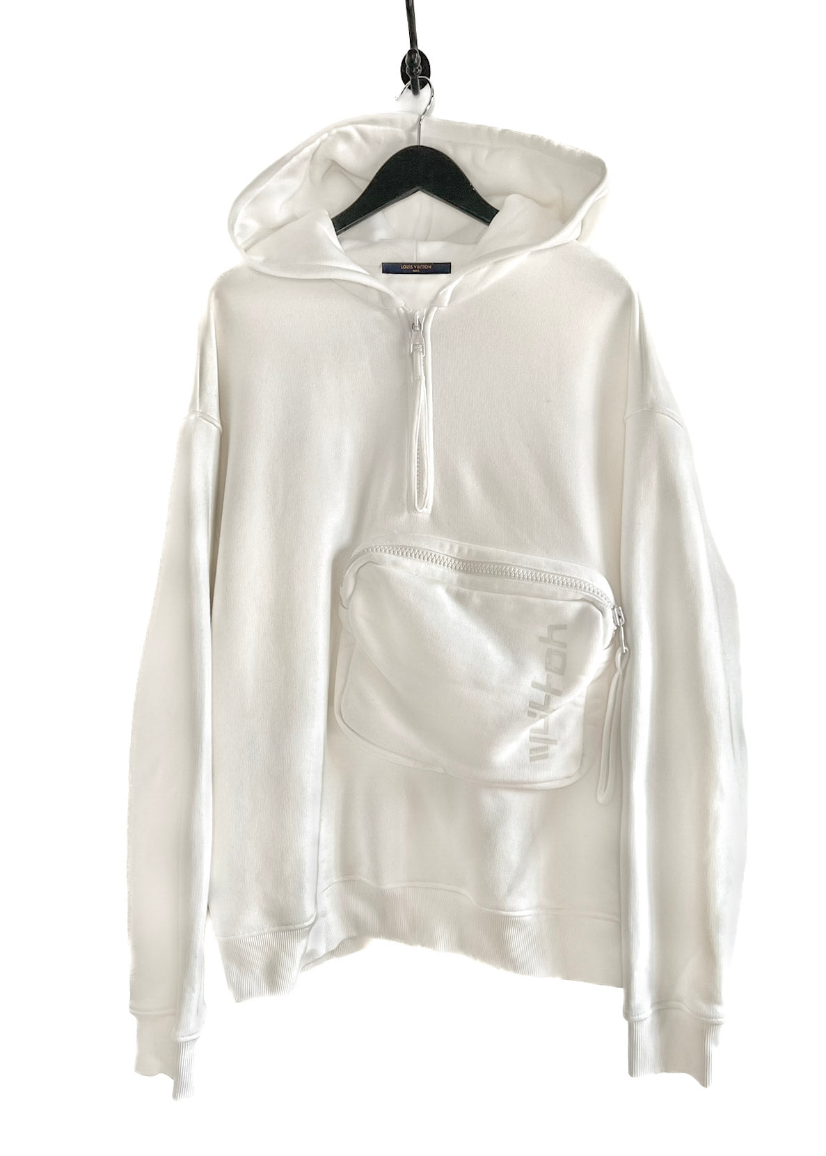 Louis Vuitton White Cotton 3D Patched Pocket Half Zipped Hoodie S Louis  Vuitton | The Luxury Closet