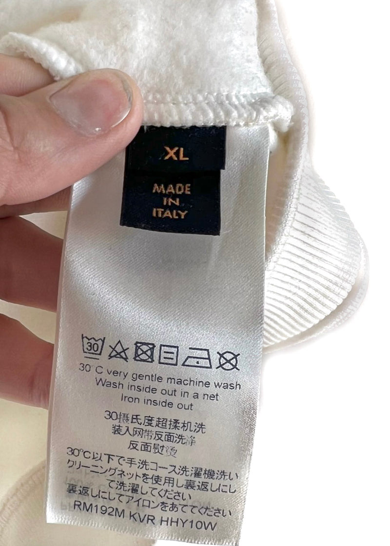 Louis Vuitton 2019 White 3D Patched Pocket Half-zip Hoodie