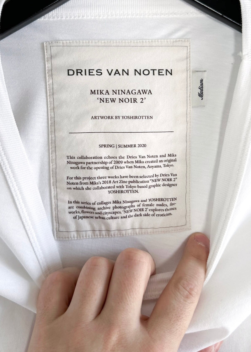Dries Van Noten X Mika Ninagawa "New Noir 2" White Appliqué T-shirt