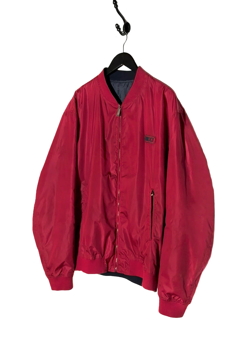 Gucci FW19 Red Monogram Reversible Nylon Bomber Jacket