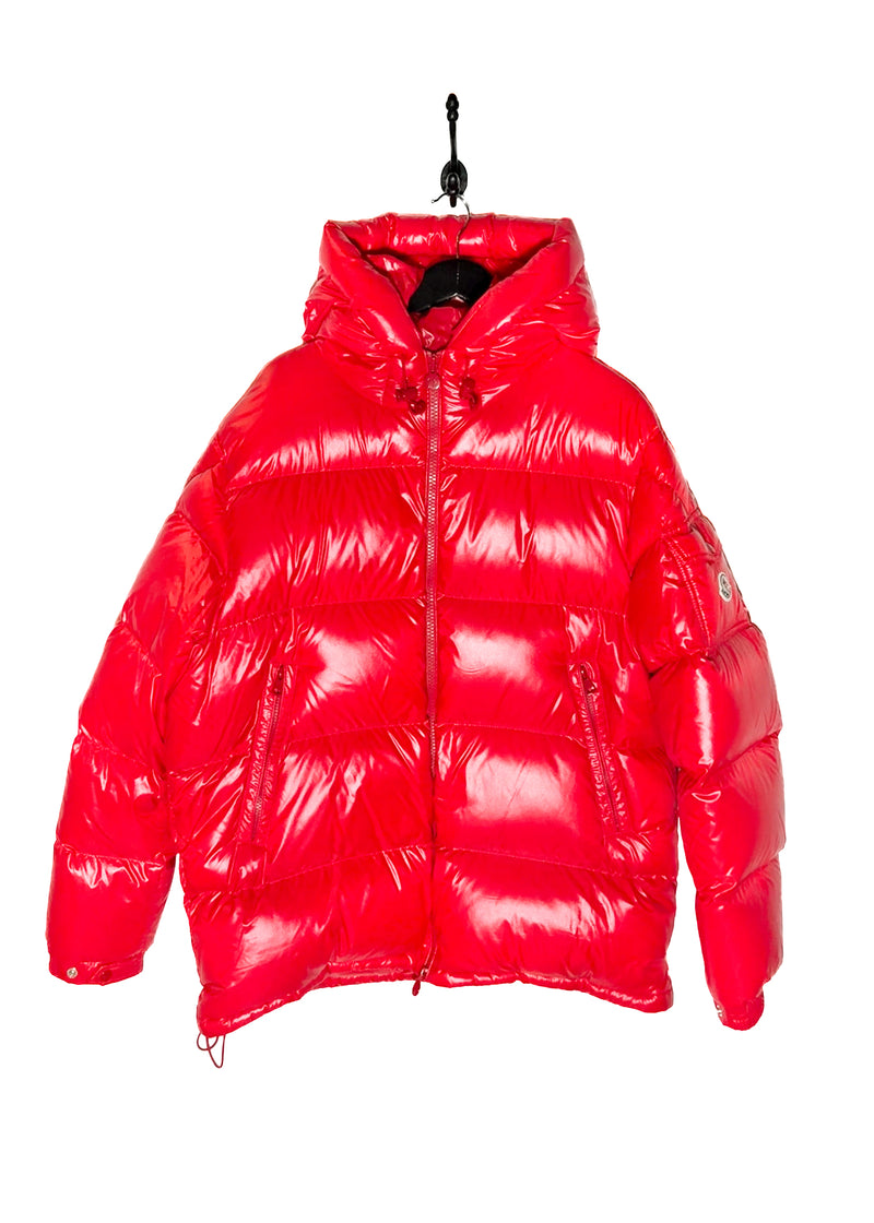 Moncler Écrins Red Glossy Laqué Down Puffer Jacket