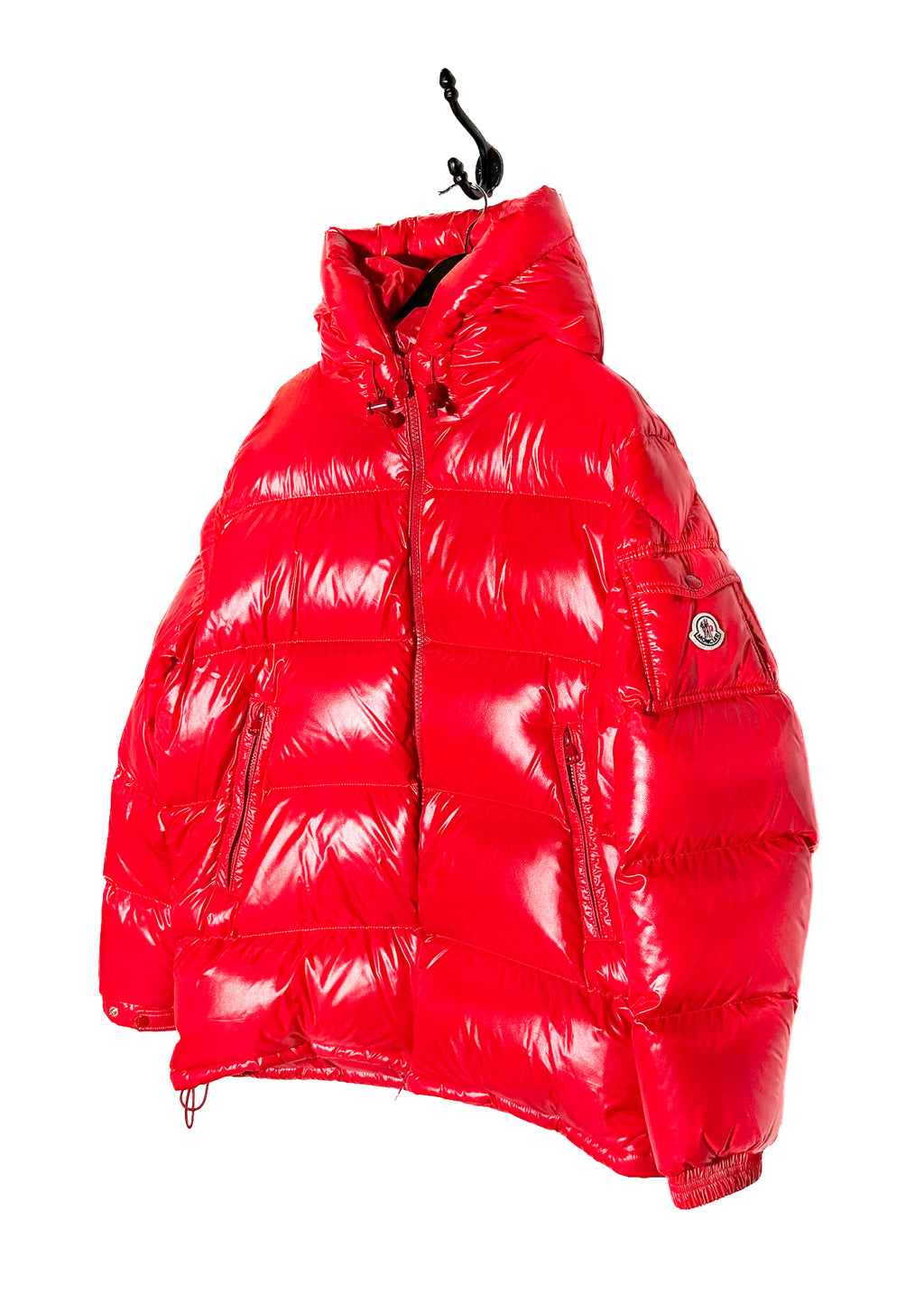 Moncler Écrins Red Glossy Laqué Down Puffer Jacket