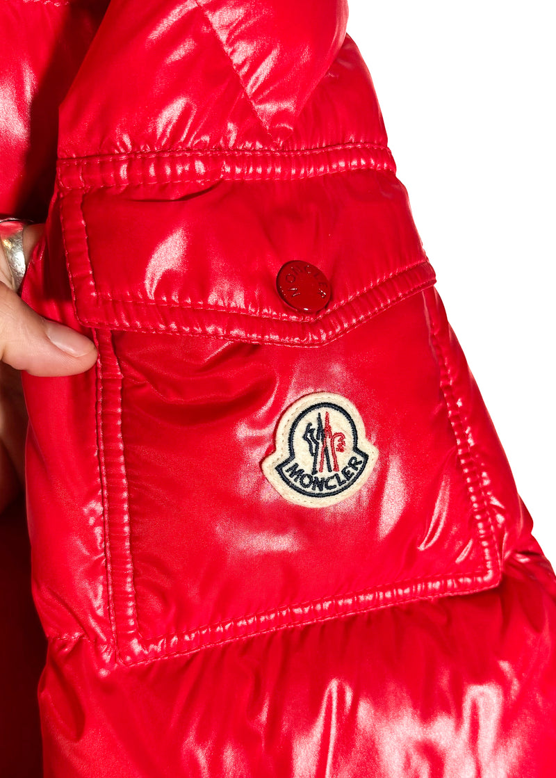 Moncler Écrins Red Glossy Laqué Down Puffer Jacket