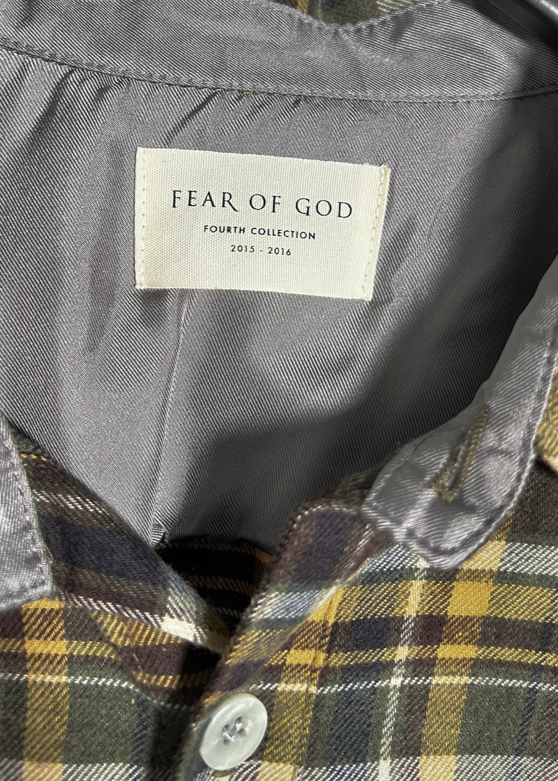Fear Of God Fourth Collection Green Brown Flannel Sleeveless Shirt