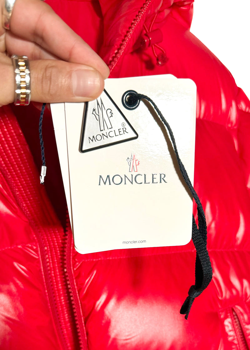 Moncler Écrins Red Glossy Laqué Down Puffer Jacket