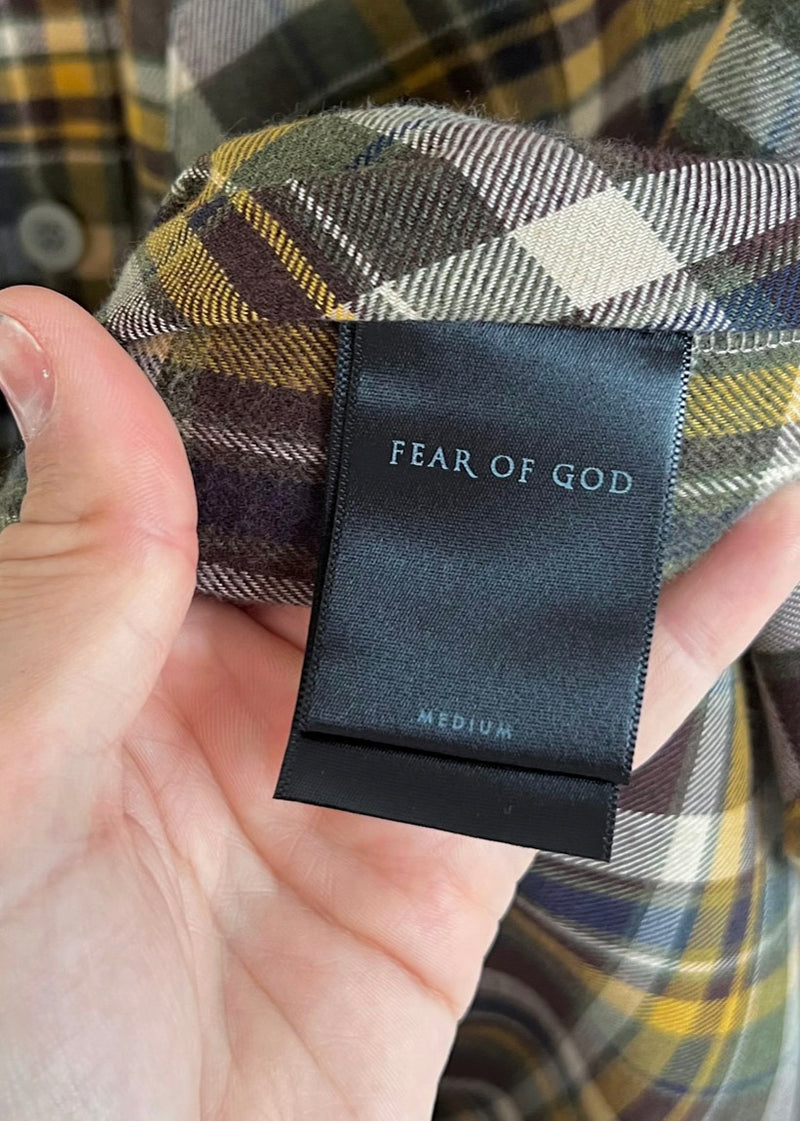 Chemise sans manches en flanelle vert marron Fear Of God Fourth Collection