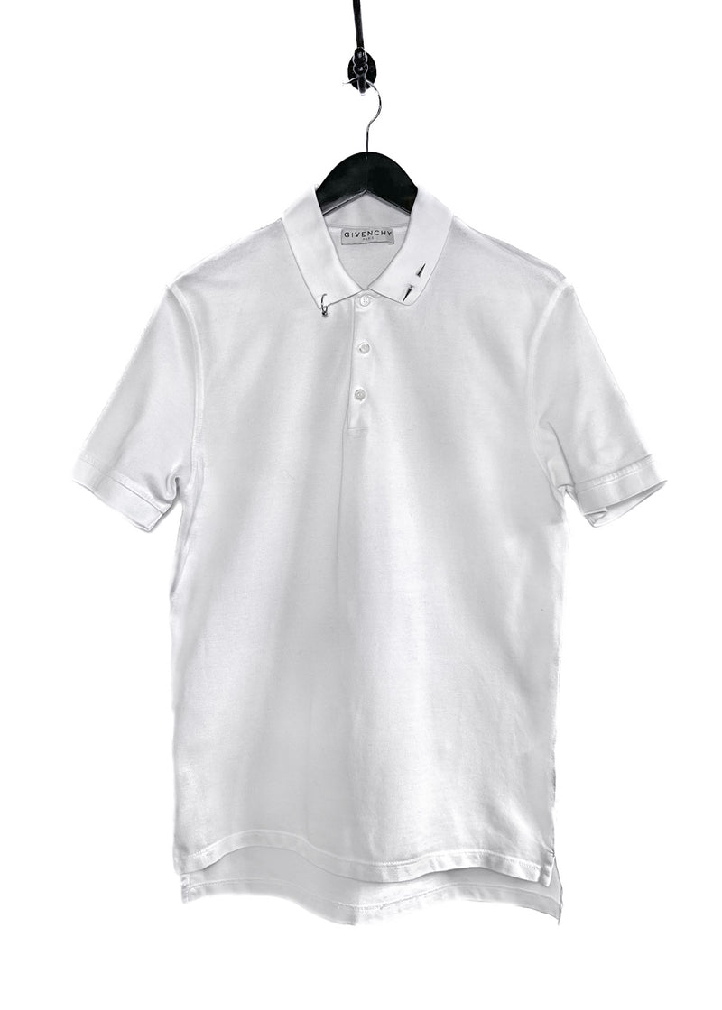 Givenchy Piercing Accent White Piqué Polo Shirt