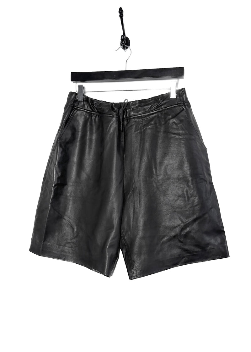 T By Alexander Wang Black Leather Shorts