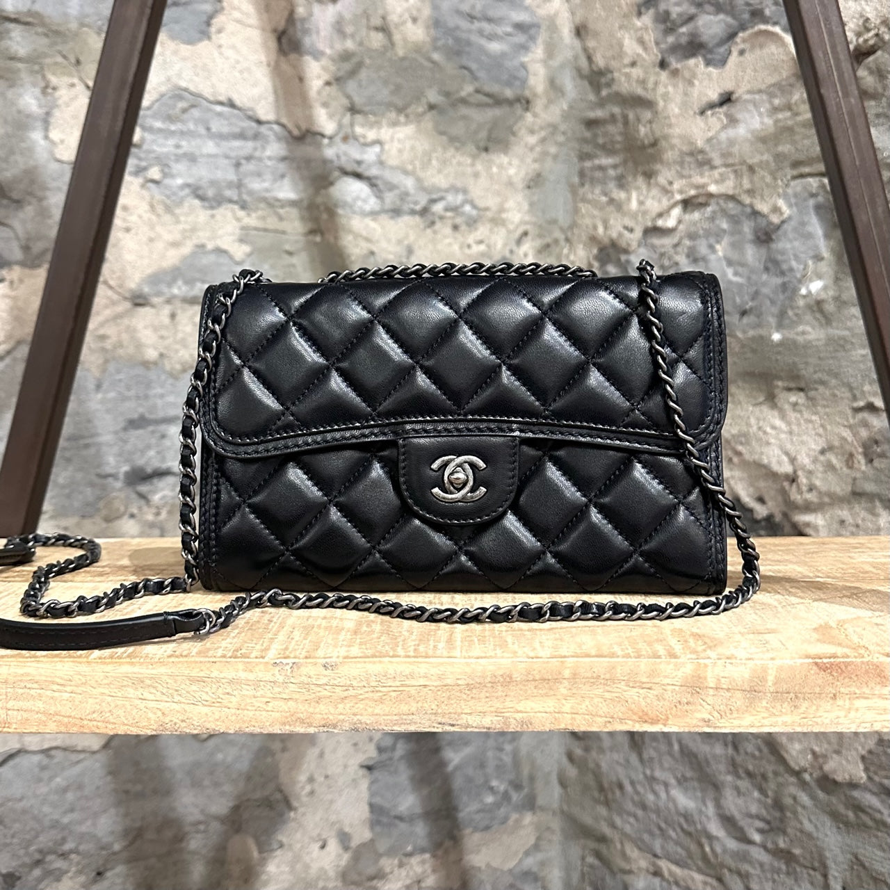 Chanel Black Lambskin Quilted Citizen Small Flap Chain Bag