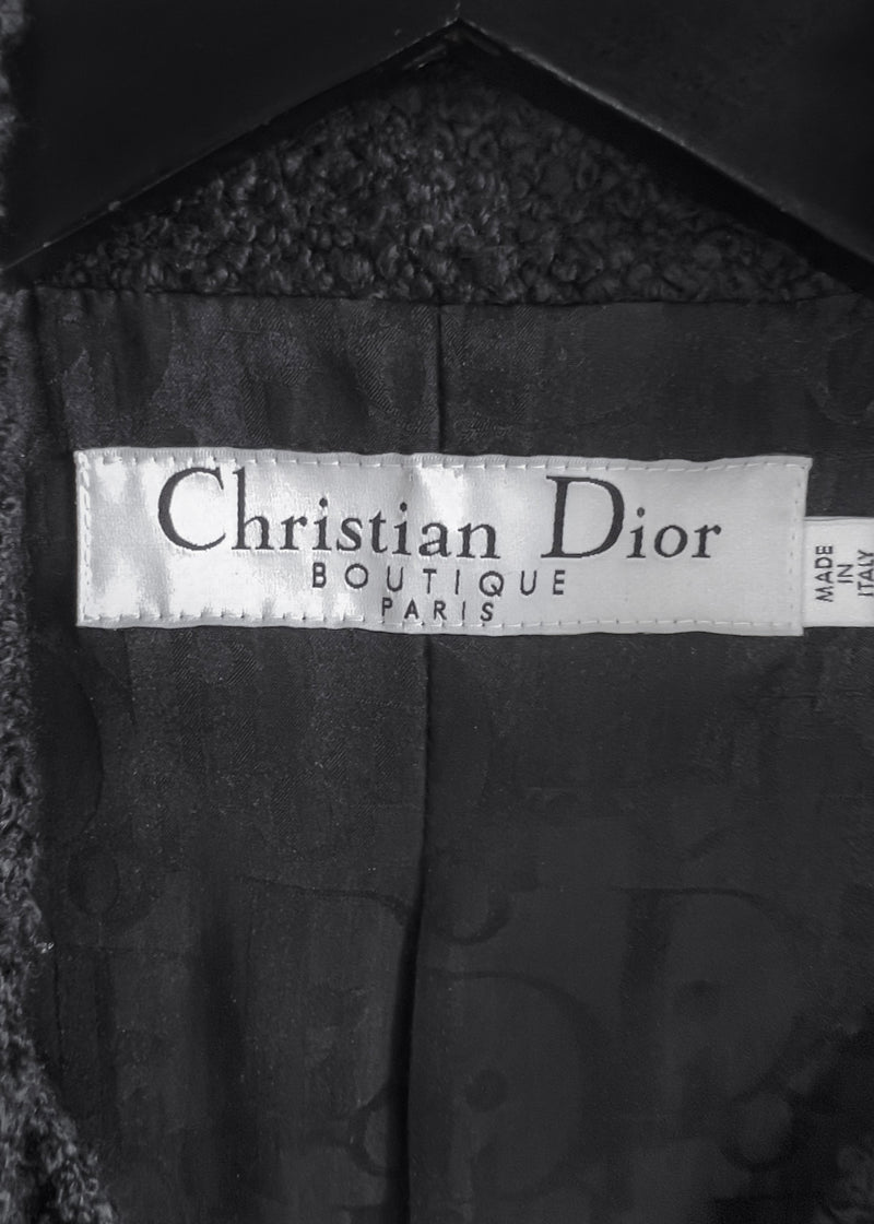Veston noir Christian Dior FW06 Bouclé Bar