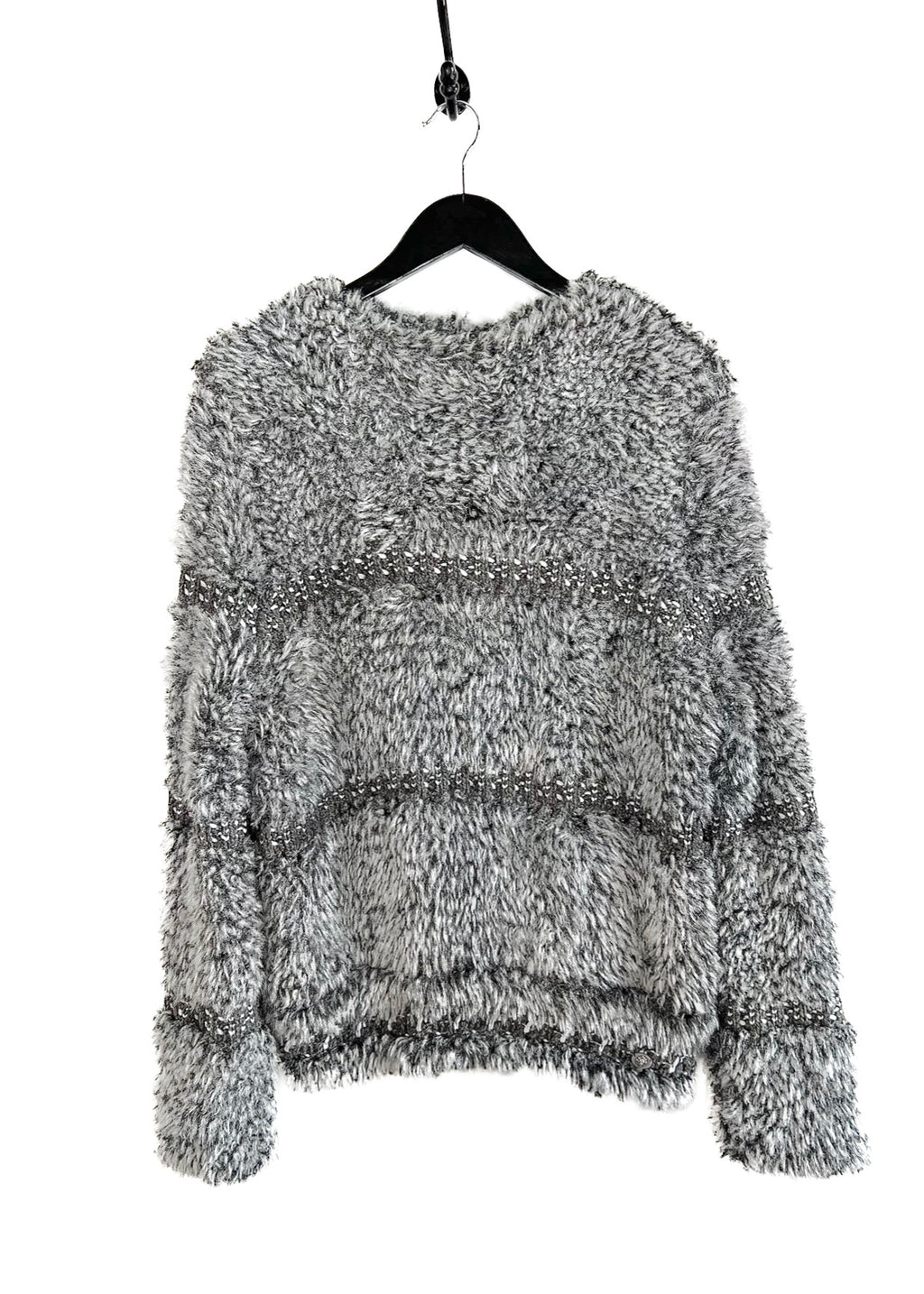 Chanel Pre Fall 2014 Grey Fantasy Faux Fur Sweater