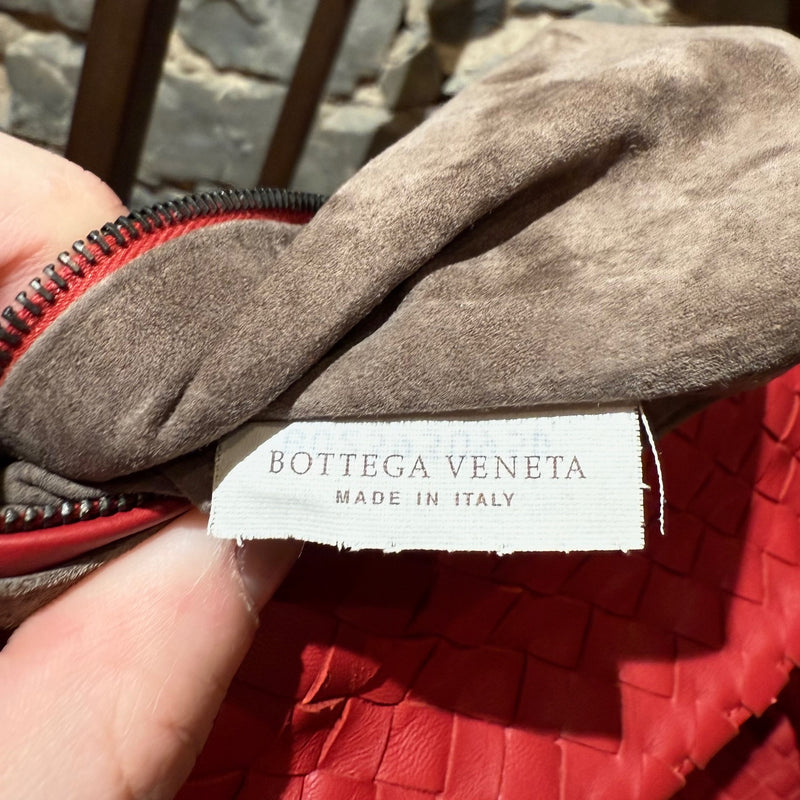 Bottega Veneta Red Intrecciato Medium Brick Bag