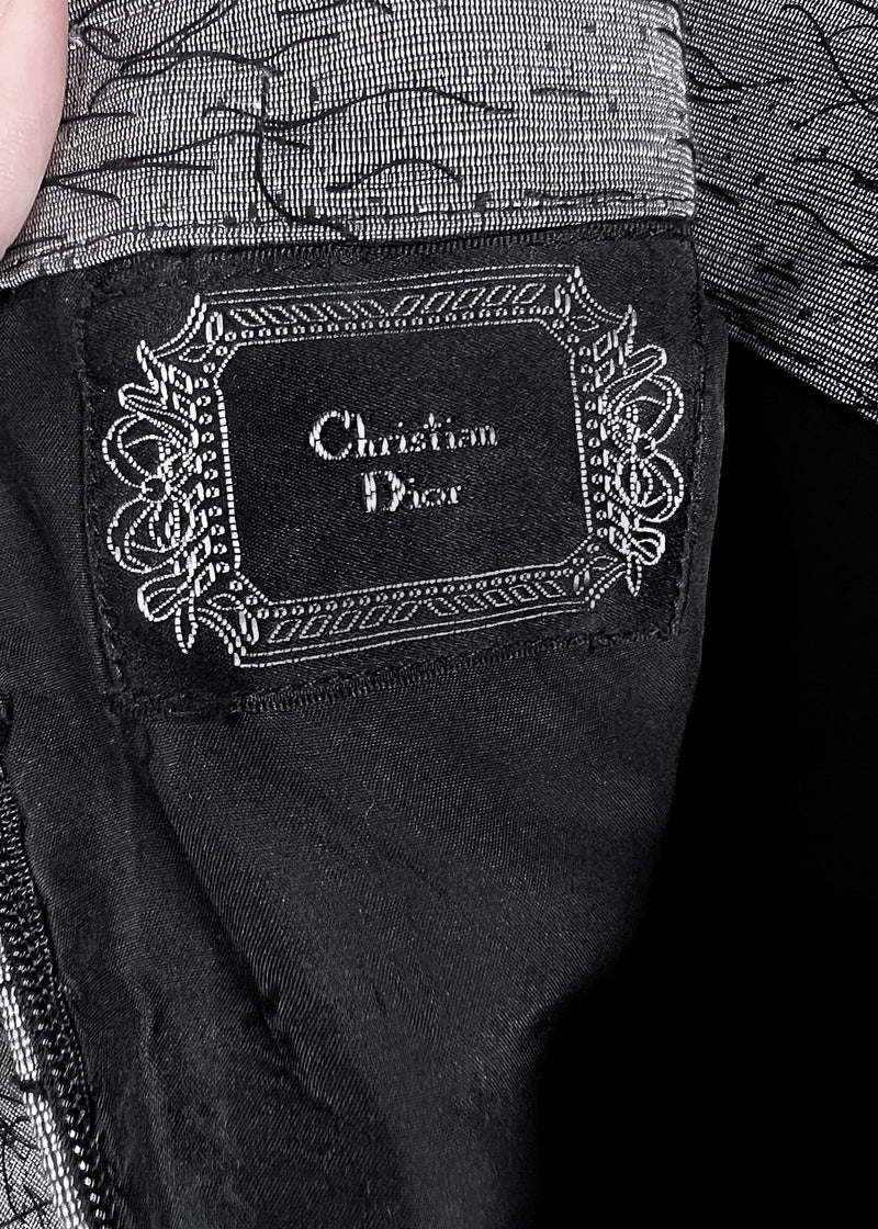 Jupe grise Christian Dior FW07 avec fils noirs