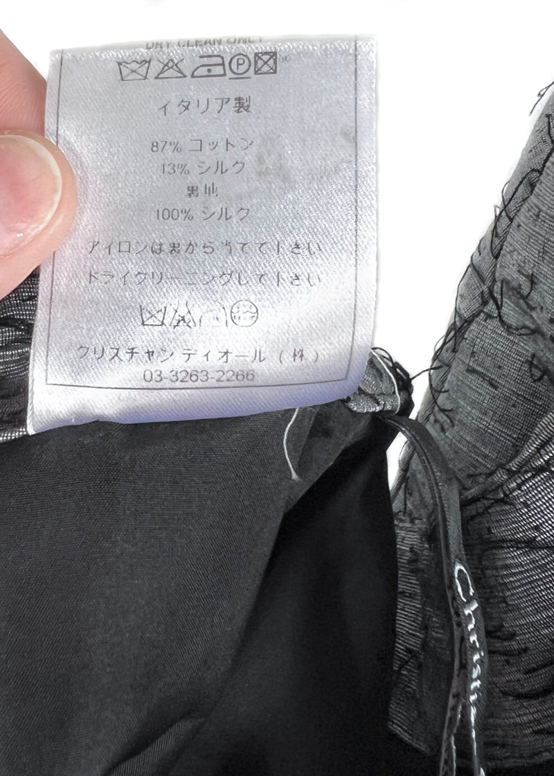 Jupe grise Christian Dior FW07 avec fils noirs